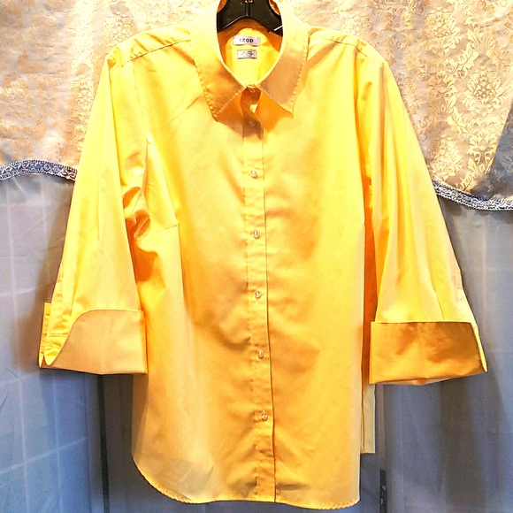 IZOD COTTON/ POLYESTER YELLOW CUFFLINK BLS. SZ XL - Picture 1 of 8